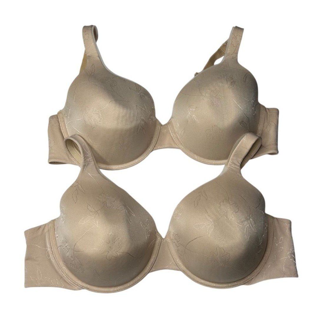 2 Vanity Fair Tan Lined Molded Cup Bundle Bra 36d
